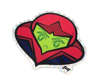 METROID DREAD // Samus Aran - Big Holographic Prismatic Sticker