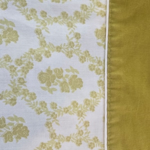 Vintage 70's Royal Cannon Family Full Flat Bed Sheet In Avacado Green Floral