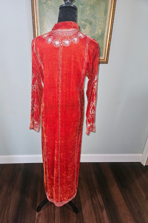 Vintage 70's Velvet Embroidered Maxi Dress - image 3