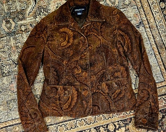 Vintage 90's Jones New York Signature Corduroy Paisley Blazer