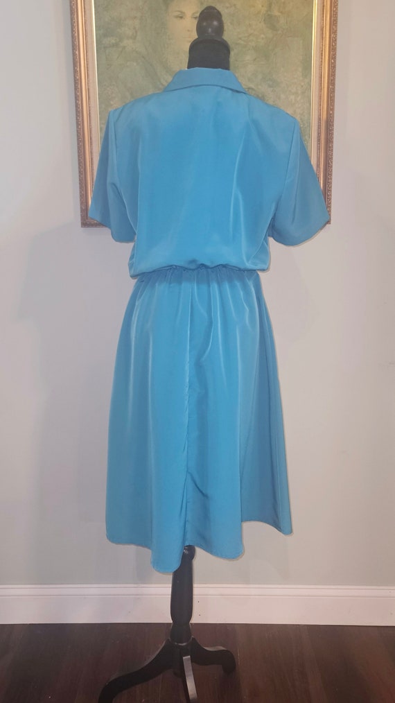 Vintage 80's Dress in Turquoise by Anthony Richar… - image 2
