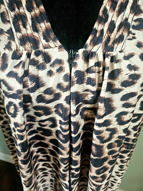 Vintage 80's Leopard Print House Dress by Granada… - image 1