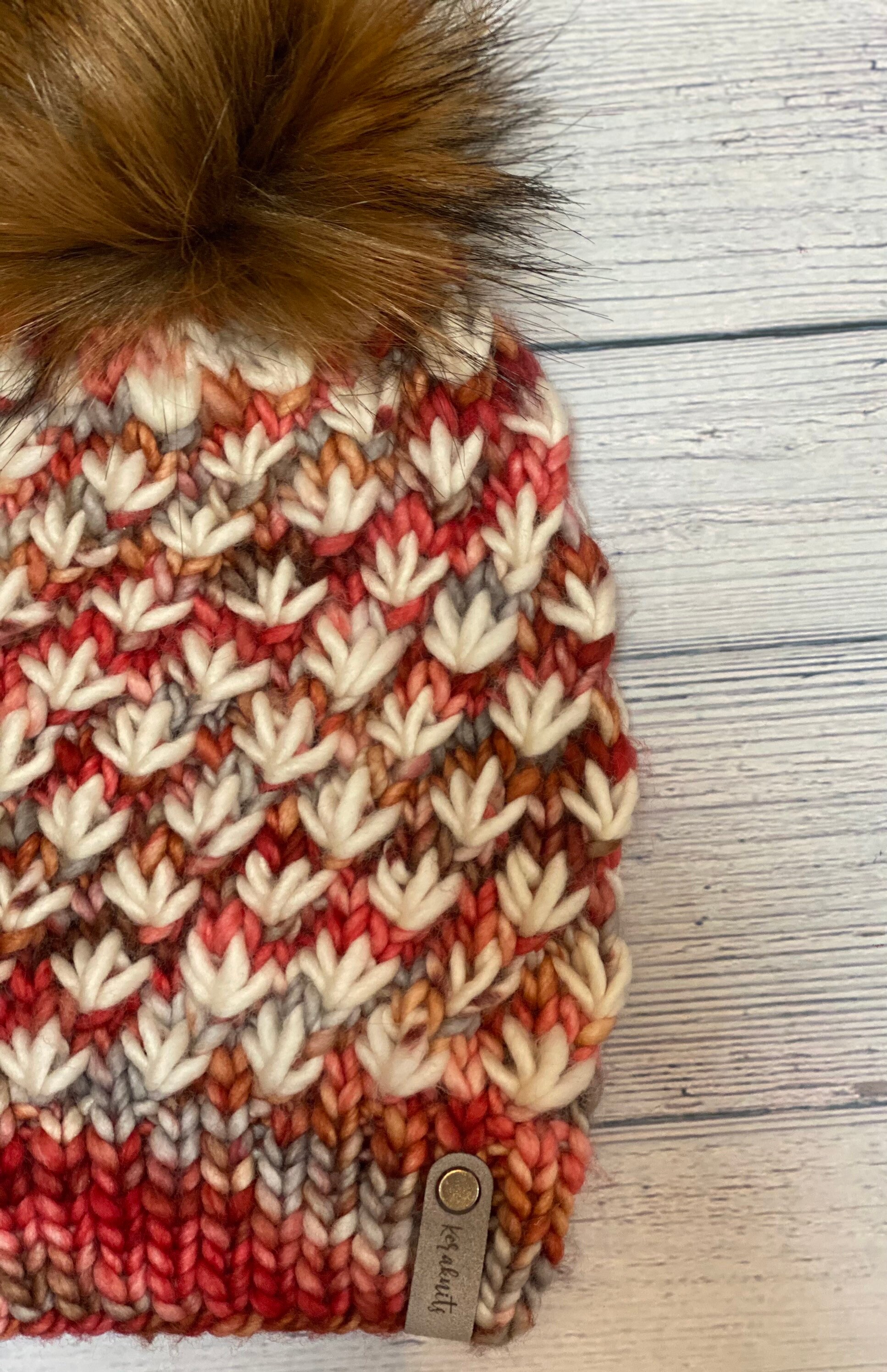 Merino Wool Knit Lotus Flower Beanie Etsy