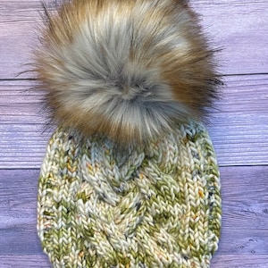 Merino Wool Knit Double Braid Beanie