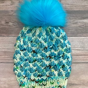 Adult Knit Wool Lotus Flower Beanie