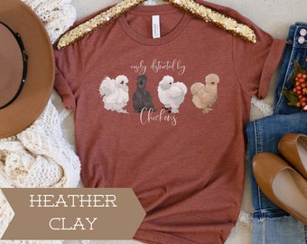 Easily Distracted by Chickens Silkie Frizzle Unisex Bella Canvas Graphic Tee