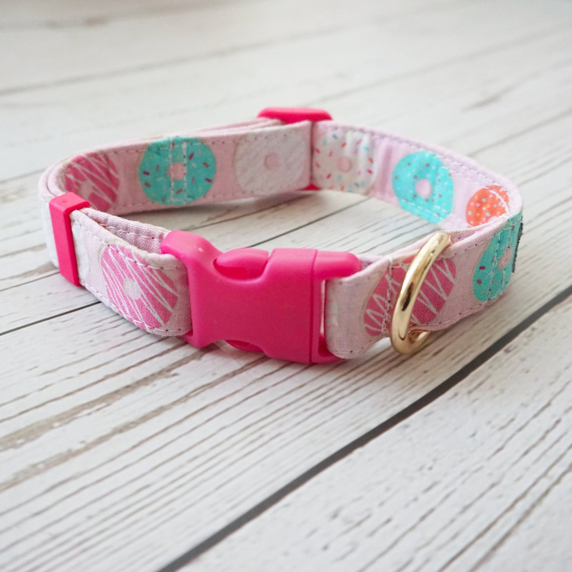 Donut dog collar textile dog collar pastel dog collar Etsy