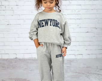 Unisex Jogginghose Set | New York Set | Jogginghose Set | Kleinkind Hose und Pullover Set.