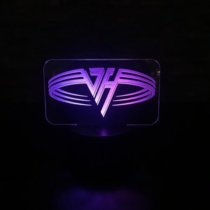 Van Halen 7 Color LED Color Changing Laser Cut Acrylic Lamp.