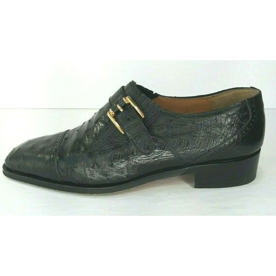 Vintage 60's Mauri Italy Genuine Black Ostrich Buc