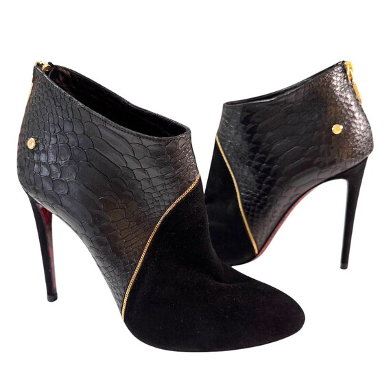 Vintage Cesare Paciotti Stiletto Ankle Boots: Black Snake  display picture 3