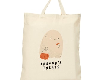 Personalized Trick or Treat Bag Halloween Candy Bag Custom Trick or Treat Bag Halloween Tote Bag Trick or Treat Tote Custom Halloween Bag