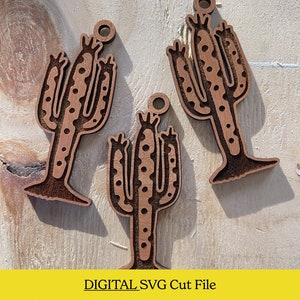 Kaktus Schlüsselanhänger SVG, Schlüsselanhänger SVG, SVG, Glowforge, Glowforge Schlüsselbund, Western, Western svg