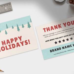 Boho Christmas Business Thank You Card Template, Retro Holiday ...