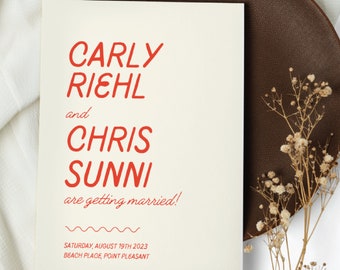 Colorful Wedding Invite | Canva Retro Wedding Invitation | Minimal Wedding Invite | Bright Wedding Invitations | Modern Wedding Invitations