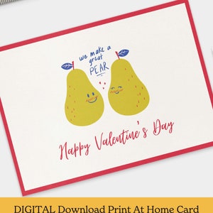 Biglietto di San Valentino / Biglietto di pera / Tesoro / Biglietto di San Valentino / Biglietto PDF per Amante di San Valentino / Biglietto da stampare a casa / Biglietto di San Valentino fai da te /