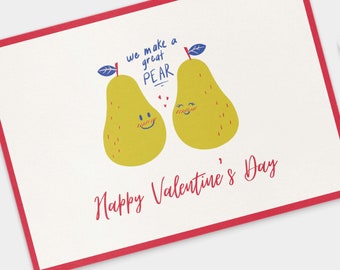 Valentines Day Card | Pear Card | Sweetheart | V-day Card | Valentines Lover PDF Card | Print At Home Card | DIY Valentines Day Card |