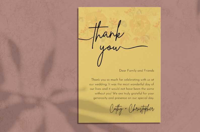 Modern Wedding Photo Thank You Card | Minimalist Wedding Thank You Card ...