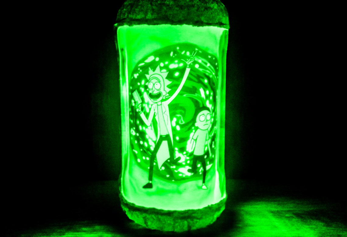 Rick and Morty Lamp Adult Cartoon Decor Portal Night Light Etsy