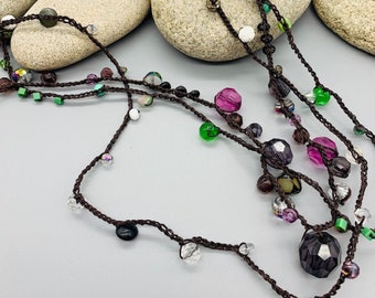 Boho Multi-Strand Crocheted Layering Necklace