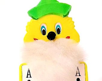 CLOWN PAGLIACCIO playing card 60s italy plastic mascot doll puppet hanging doll blown plastic