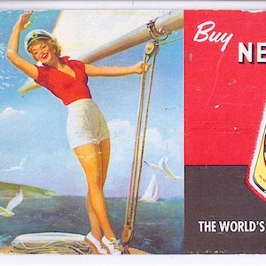 VEEDOL das berühmteste Motoröl der Welt 40er Jahre Us - Papierkartenwerbung - Original Werbekarte Pin up William Medcaff