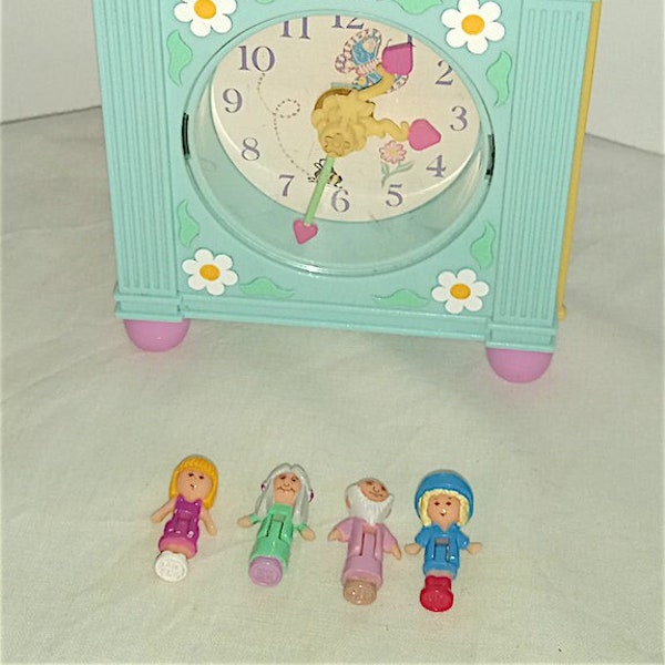 POLLY POCKET 1990 bluebird Funtime Clock blue watch mini complete playset not working