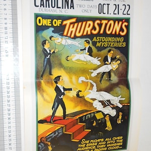 THURSTON magician magic magician 80s repro poster - anastatic reproduction poster original tribute of an Italian newspaper