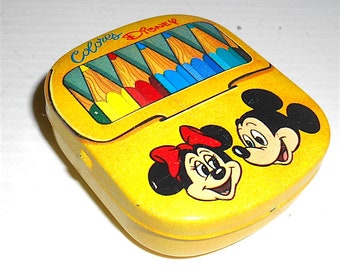 scatola latta notes TOPOLINO MINNIE 80s Walt Disney italy tin box with memo