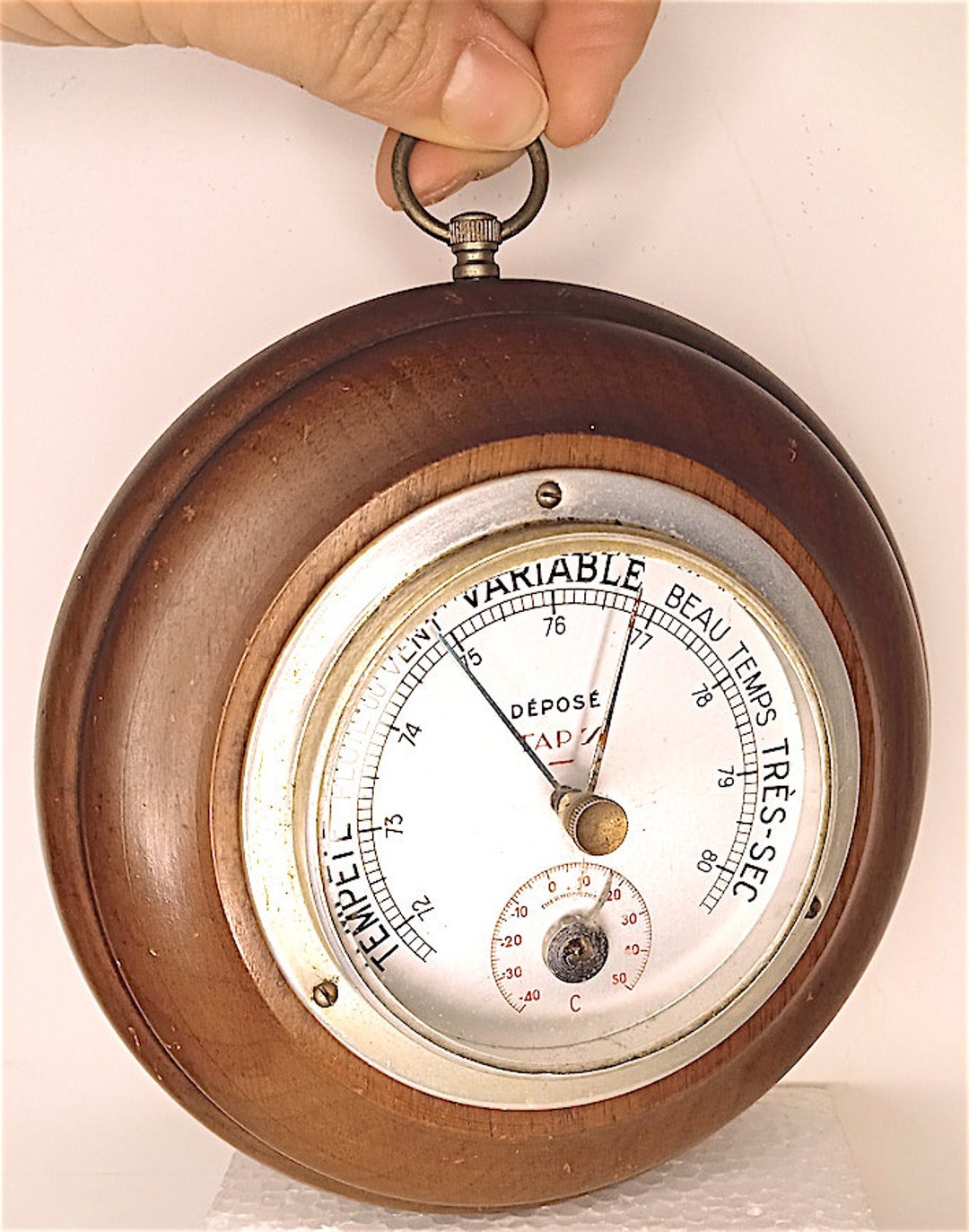 BAROMETER 50s Tap Deposè France Wooden Frame to Hang Working Etsy