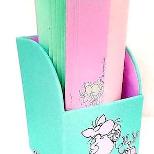 MORDILLO 1988 oli verlag mondadori CAT pen stand + stationery letter set 10 + 10 carta da lettere e porta penne gatto mint pastel kawaii