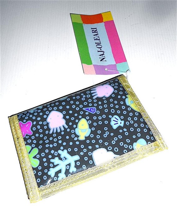 NAJ OLEARI 80s Mondadori italy cotton waxed money wallet mariner - portafoglio cerato nuovo marinaro alieno