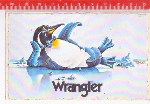 WRANGLER JEANS 80s italy  promo sticker adesiva pubblicitaria by Paul Foster