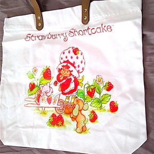 FRAGOLINA - STRAWBERRY SHORTCAKE Torba shopper z lat 90. kawaii różowa - nowa wspaniała różowa torba bawełniana