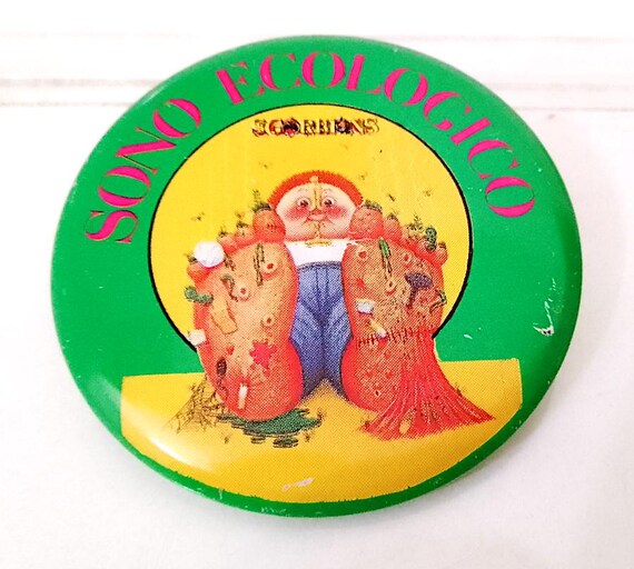 MYTHICAL SGORBIONS - Garbage Gang 1990 Topps Italy metal button pin - metal pin - I'm eco-friendly