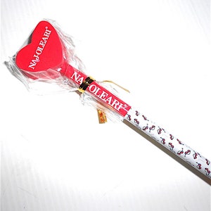 NAJ OLEARI 2000s italy pencil + eraser heart top misb - matita con gomma cuore nuova