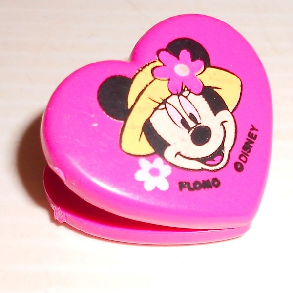 MINNIE 90s Walt Disney - Flomo Taiwan trombone en forme de cœur en plastique - clip en plastique kawaii fuchsia menthe presse-papier