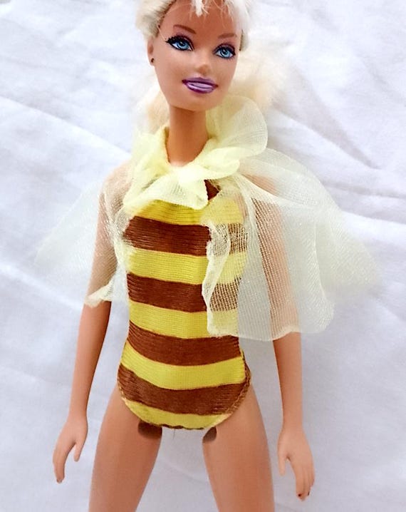 B156 - BARBIE / SKIPPER ?? 90s body costume da ape marrone e giallo delizioso