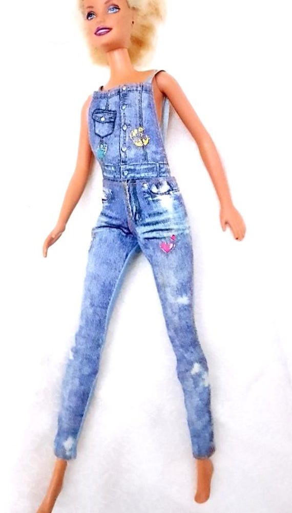 BARBIE Fashionistas 2000s mattel denim overalls blue B820