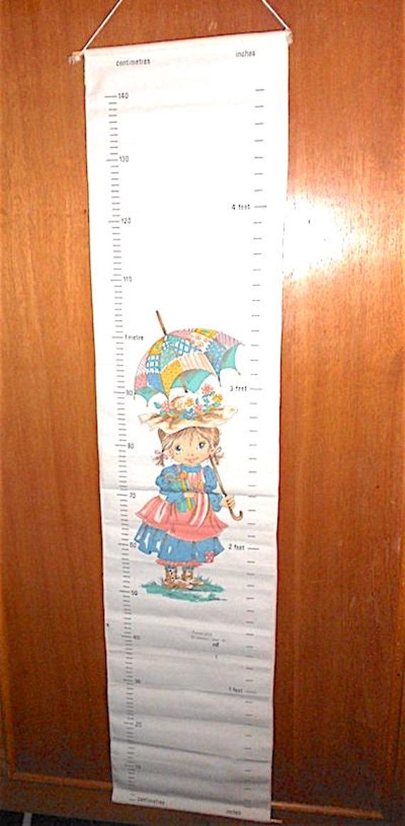 ANNELIESE 70s Mansell Print - curtain clothing meter - tenda per misurare l'altezza dei bimbi