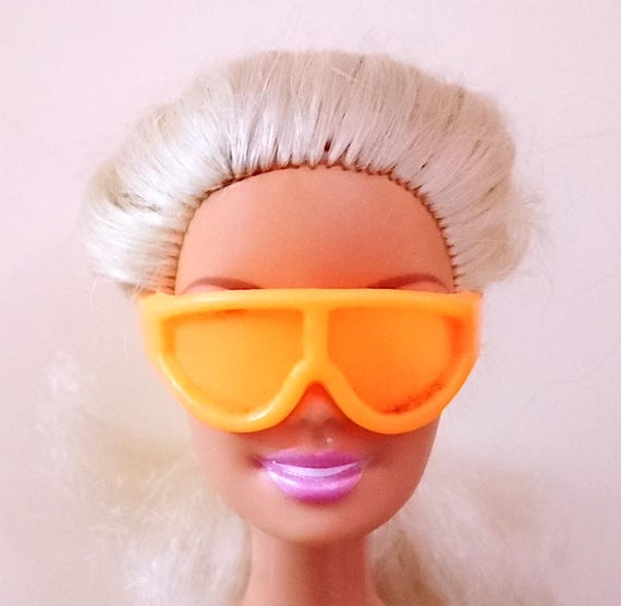 BARBIE SKI FUN 90s mattel orange neon sunglasses sport - occhiali da sole arancione fluo B837