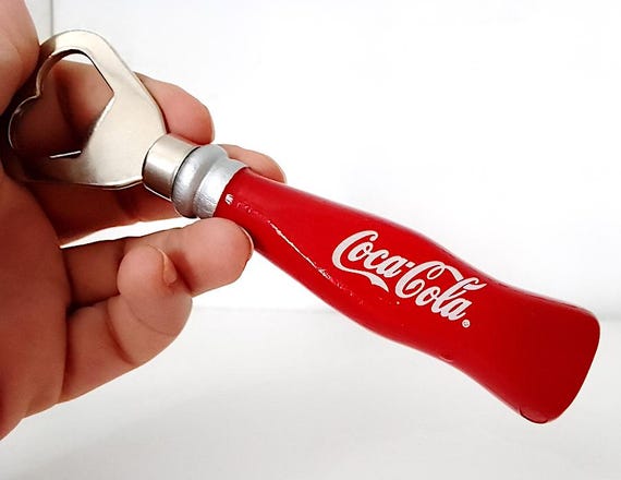 COCA COLA 90s italy apribottiglie in legno e metallo nuovo  - bottle opener wood and metal mint