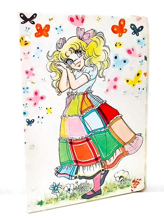 CANDY CANDY Kyandi 1980 Fabbri Felicità italy refill pages for notebook with rings - rare ring notebook refill sheets - patchwork