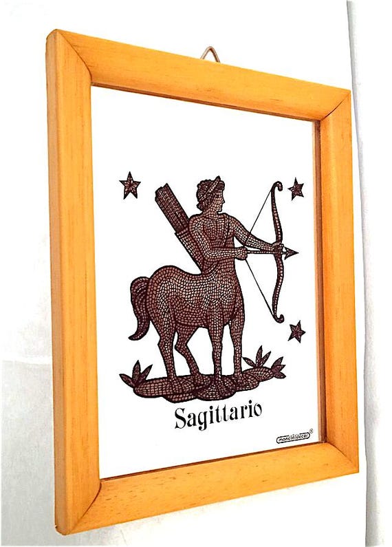 SAGITTARIUS 80s Mondialdecor italy pocket mirror frame super cute zodiac Sagitter - small silkscreened wall mirror delicious
