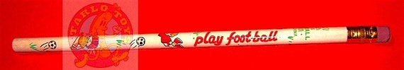 PLAY FOOTBALL  80s Great Wall China wood pencil kawaii - matita deliziosa calcio sport  nuova