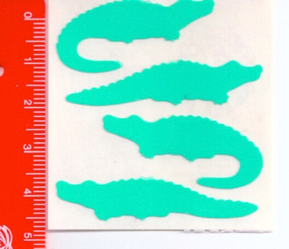 GREEN CROCODILE - COCCODRILLO verde 80s  Sandylion Canada sticker sheet  plastic - foglietto adesive plastica