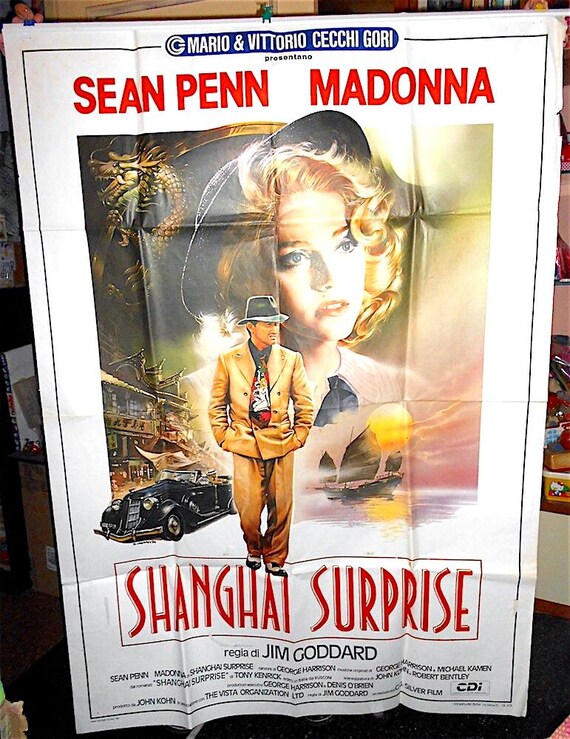 MADONNA - Sean Penn - SHANGHAI SURPRISE 1986 first edition Italian maxi movie poster - giant cinema poster