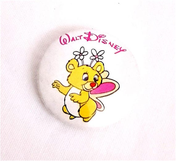 WUZZLES 1985 Walt Disney Hasbro - brooch, button pin, brooche, badge - BUTTERBEAR Farforsa