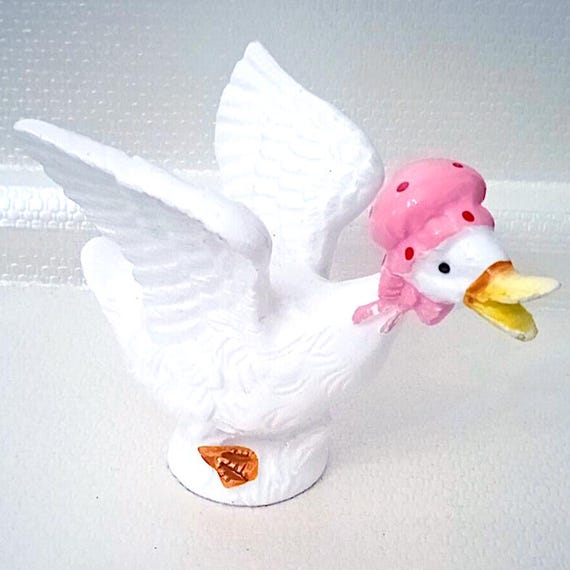 OCA - GOOSE 80s italy vintage super cute pottery figure kawaii - statuetta bomboniera porcellana deliziosa