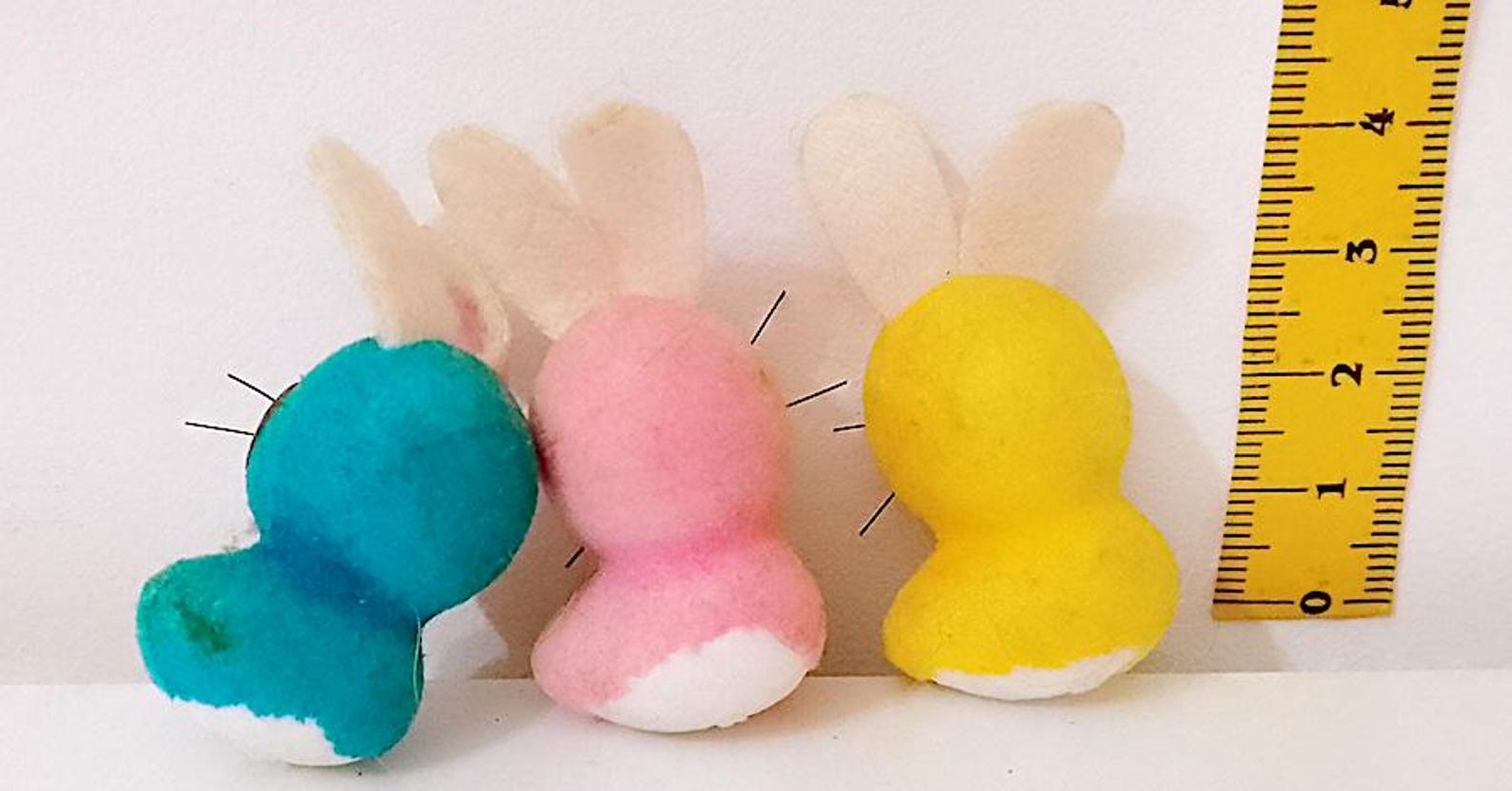 Three Small Colorful Bunny Rabbits Easter Decorations From the 80s ...